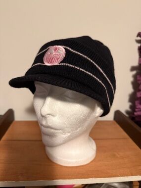 Pink Embroidered Oilers Logo Knit Beanie Tam